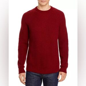 Vince Men’s Wool & Cashmere Ribbed Knit Slim Fit Crewneck Sweater Red XXL